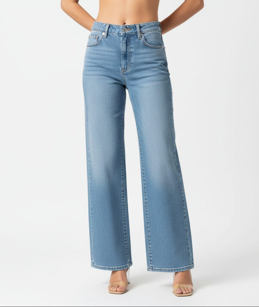 Glacier Ice Wide Leg Tall Women Jeans