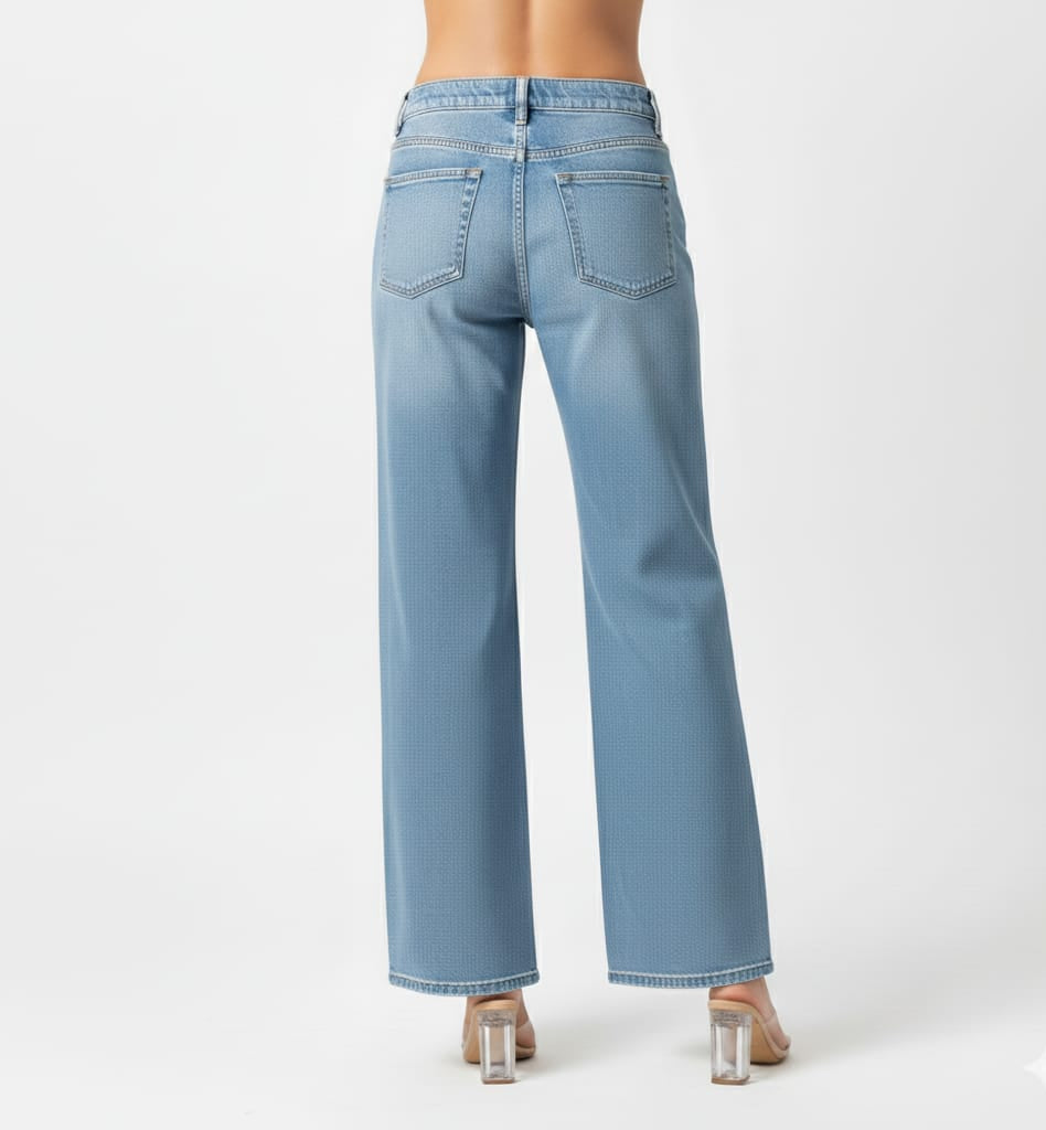 Glacier Ice Wide Leg Tall Women Jeans